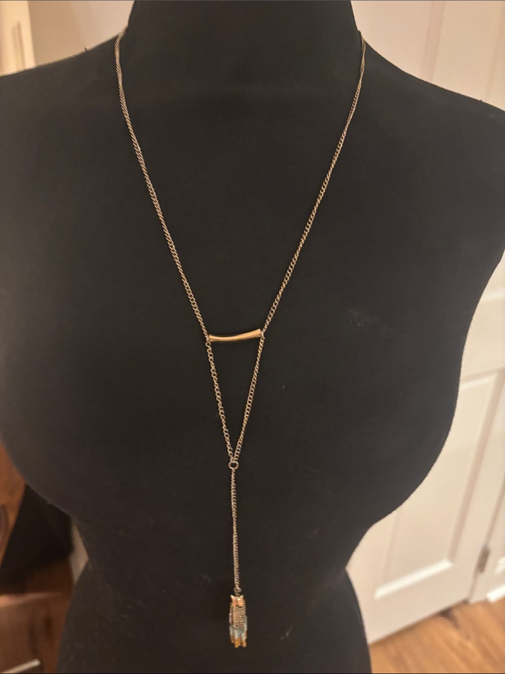J. Crew Gold-Tone Lariat Necklace with Beaded Tassel